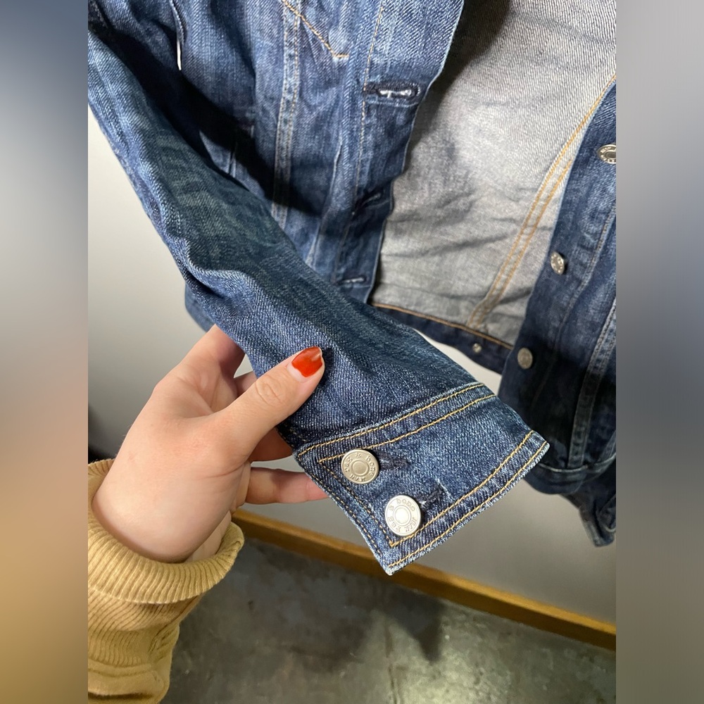 Rag & Bone Jean x Revolve The Jean Jacket Denim Indigo Wash Fall Cuffed - Picture 3 of 9